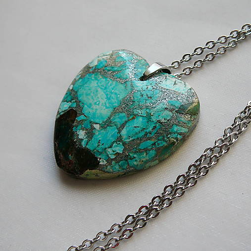 Náhrdelníky - Variscitové srdce - 17166934_