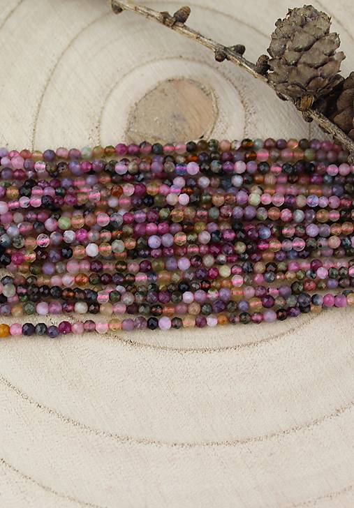 Minerály - turmalín korálky 3mm brúsené - 17168005_