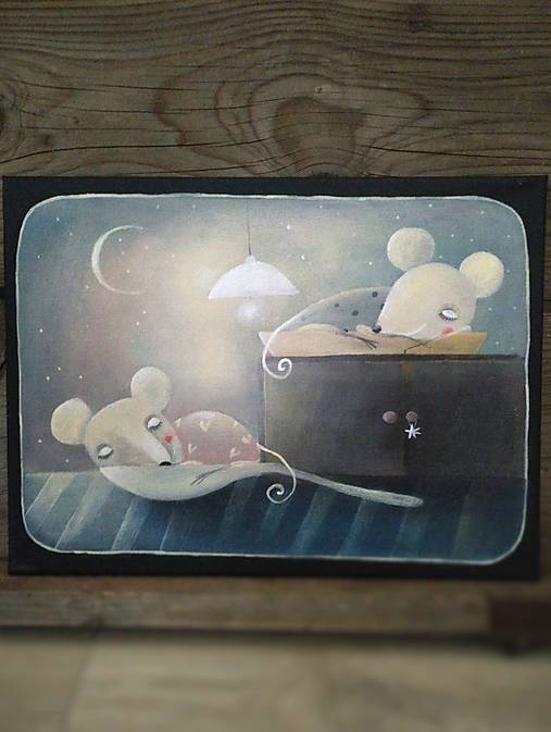 Obrazy - Myšky spia. - 17168222_