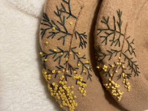 Čiapky, čelenky, klobúky - Baretka so zimnou vetvičkou - 17168337_