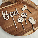 Dekorácie - Set zápichov na tortu - Halloween - 17170531_