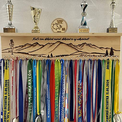 Nábytok - Vešiak Panoráma Vysokých Tatier  (75x15cm s poličkou) - 17170383_