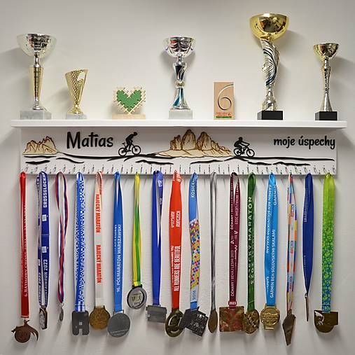 Dekorácie - Cyklo polička biela (Cyklista) - 17171066_