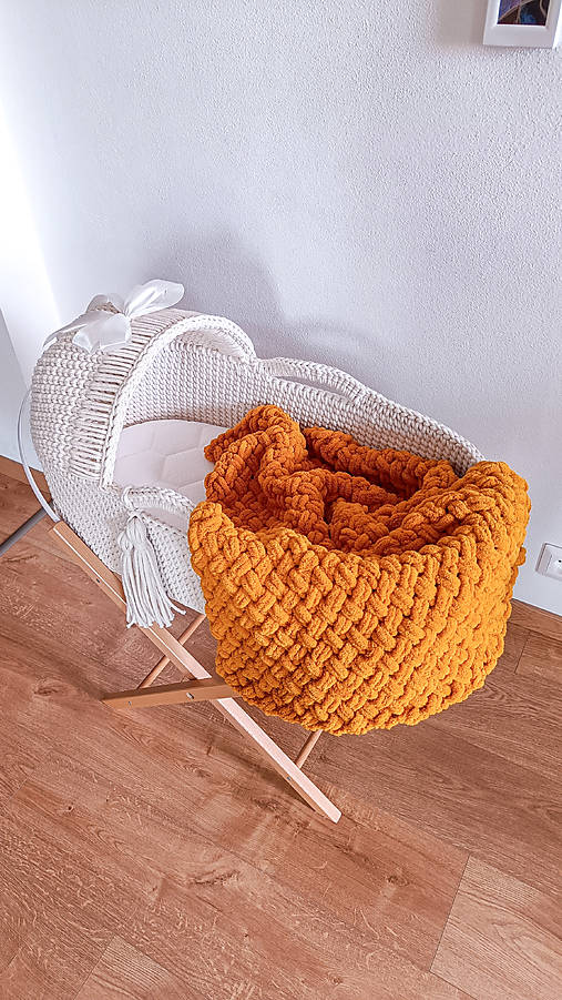 Detský textil - Mojžišov kôš so strieškou - natural - 17170171_