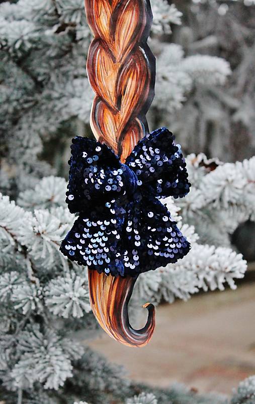 Ozdoby do vlasov - zamatovo flitrová mašľa modrá - 17170951_