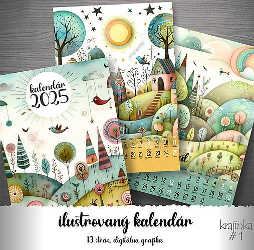 Papiernictvo - krajinka- ilustrovaný kalendár - 17174873_