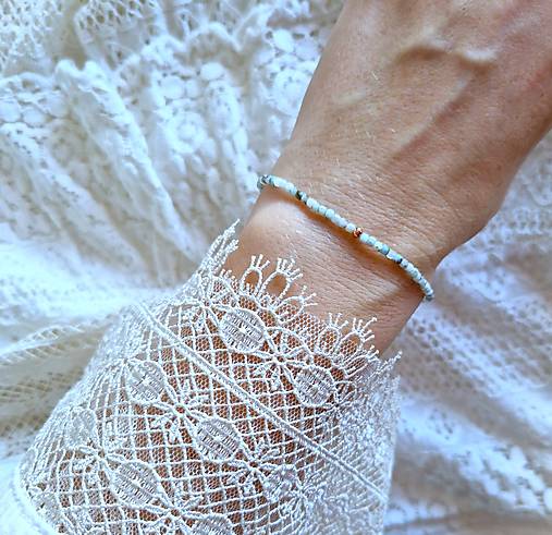 Náramky - Náramok*larimar*kocky*tenký - 17174912_