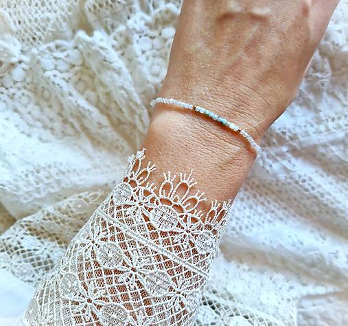 Náramky - Náramok*larimar*mesačný kameň*tenký - 17175465_