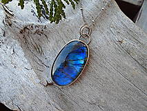 Náhrdelníky - Strieborný prívesok Ag925 Labradorit Morský koník  - 17176639_