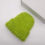 Čiapky, čelenky, klobúky - CHUNKY exclusive merino čiapka (zelená jablková) - 17177165_
