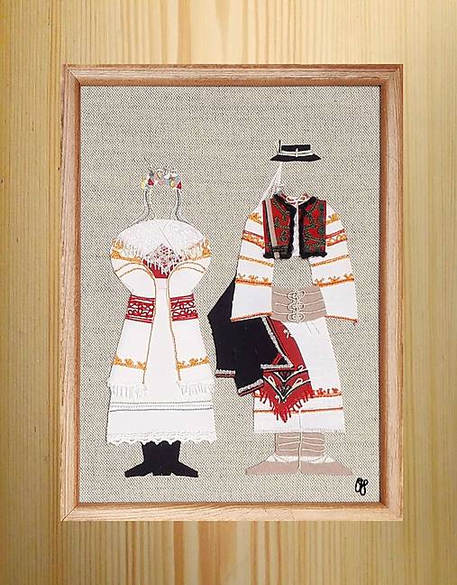 Dekorácie - Krojovaný pár Detva, variant 1 - 17179775_