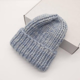 Čiapky, čelenky, klobúky - CHUNKY exclusive merino čiapka (ľadovomodrá) - 17178535_