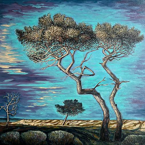 Obrazy - Krajina za súmraku 60x60 - 17178004_