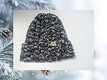 Čiapky, čelenky, klobúky - WINTER TIME čiapka šedý melír - 17181442_