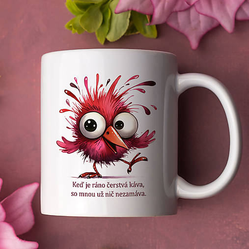 Nádoby - KEĎ JE RÁNO ČERSTVÁ KÁVA, SO MNOU UŽ NIČ NEZAMÁVA keramický hrnček  - 17180355_