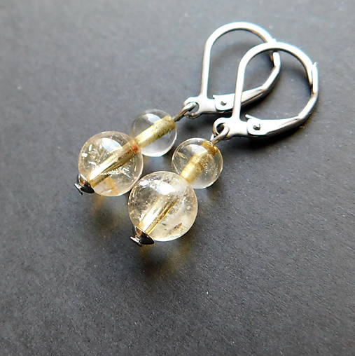 Náušnice - Citrínové - 17182475_