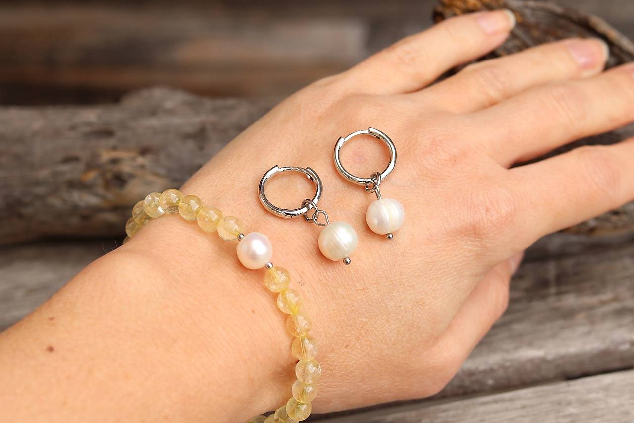 Sada šperkov citrín, perla