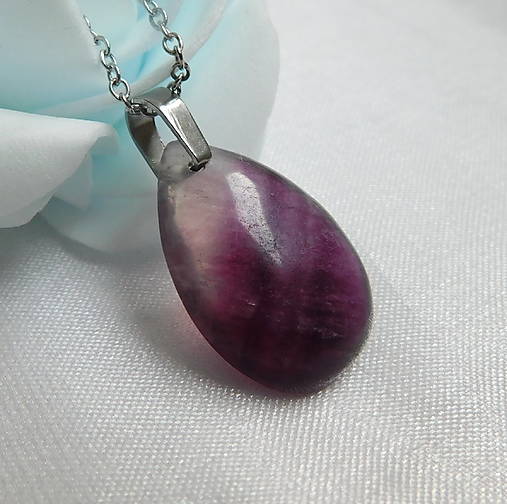 Náhrdelníky - Fluoritová kvapka - 17183372_