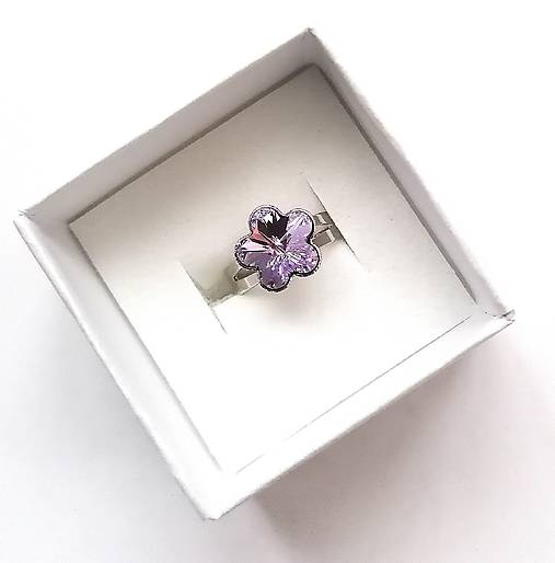 Prstene - Swarovski kvietok 10 mm - prsteň detský (Violet) - 17183258_
