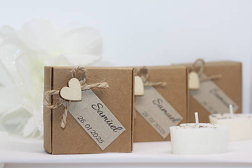 Darčeky pre svadobčanov - Bylinkové svadobné sviečky pre hostí Oslava KRSTU, krstiny, Narodenie dieťatka - 17182698_