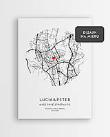Grafika - Naše prvé stretnutie - personalizovaná mapa valentín (plagát 30x40cm) - 17184504_