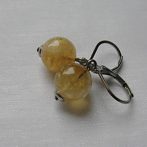 Náušnice - Citrínové - 17183707_