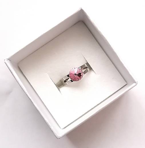 Detské doplnky - Swarovski rivoli 6 mm - prsteň detský (Light Rose) - 17186560_