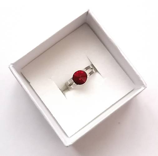 Detské doplnky - Swarovski rivoli 6 mm - prsteň detský (Scarlet) - 17186570_