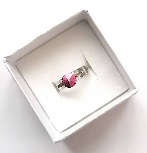 Detské doplnky - Swarovski rivoli 6 mm - prsteň detský (Rose) - 17186572_
