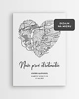 Obrazy - Mapa prvého stretnutia - personalizovaný obraz (plagát 29,7x42cm (A3)) - 17185579_