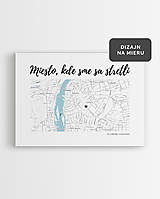 Grafika - Miesto, kde sme sa stretli - personalizovaná mapa, darček k valentínu (OBRAZ 30x40cm) - 17185596_