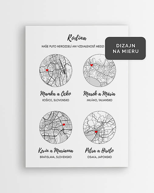 Grafika - Naša rodina (4 mapy) - personalizovaný plagát - 17185647_