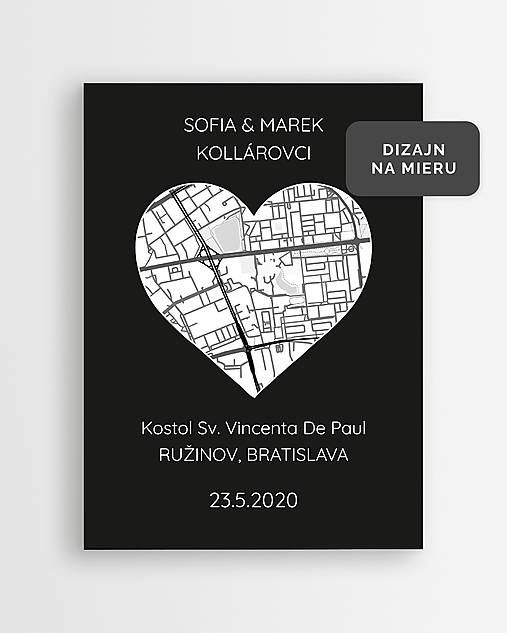 Grafika - Naša svadba (ČIERNA VERZIA) - personalizovaný plagát - 17185696_
