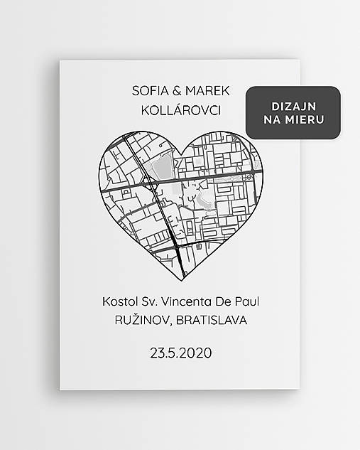 Grafika - Naša svadba (BIELA VERZIA) - personalizovaný plagát - 17185698_