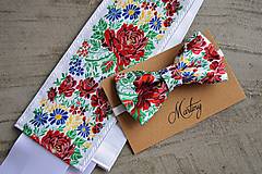 Opasky - Dámsky folklorny opasok biely - 17185571_
