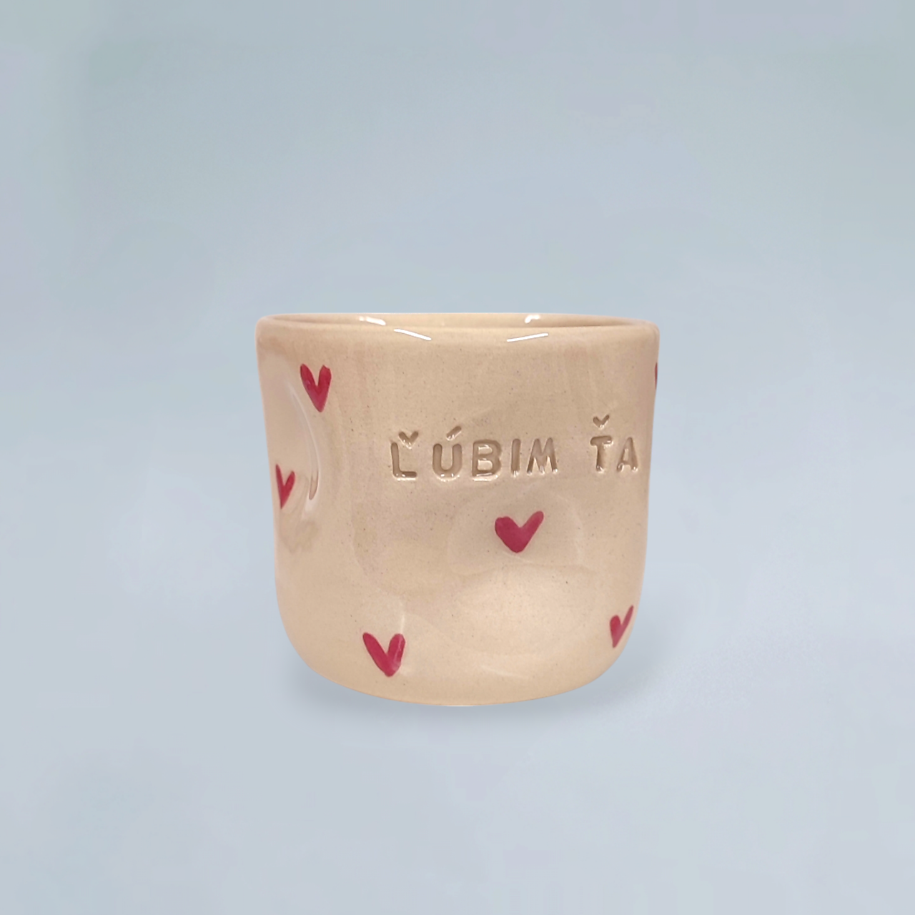 Šálka srdiečková tvarovaná Ľúbim ťa