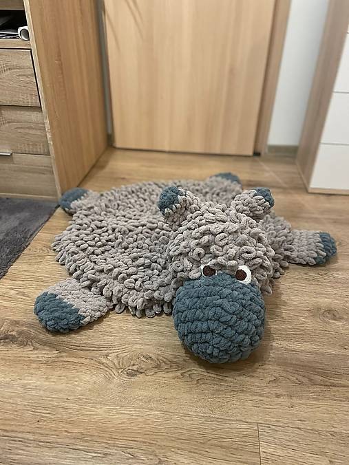 Úžitkový textil - Koberček Ovečka z puffy vlny - 17186348_