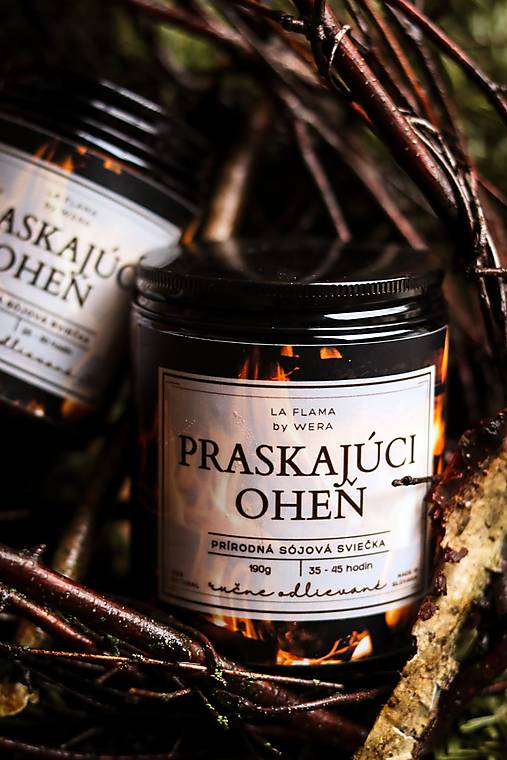 Sviečky - Sójová sviečka Praskajúci OHEŇ - 17185463_