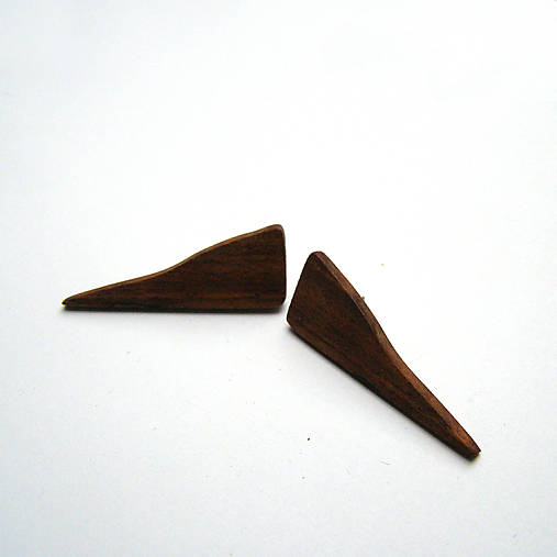 Náušnice - Drevené náušnice napichovacie - orechové - 17186460_