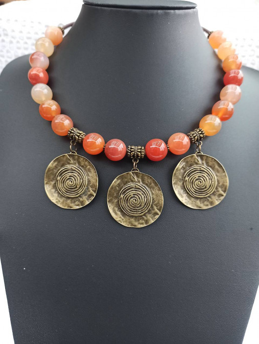 Náhrdelníky - Náhrdelník luxusný- Carnelián - 17189130_