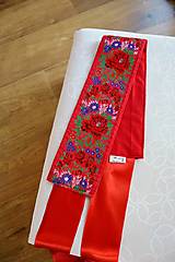 Opasky - Dámsky folklórny opasok červený - 17187520_