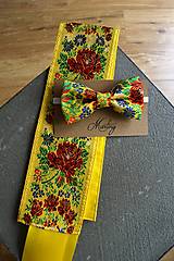 Opasky - Dámsky folklórny opasok žltý - 17187530_