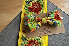 Opasky - Dámsky folklórny opasok žltý - 17187531_