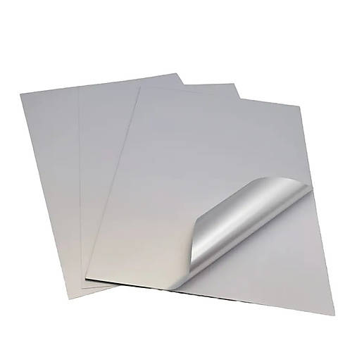 Papier - Strieborný lesklý samolepiací vinylový papier|80um|A4|5ks| - 17192196_