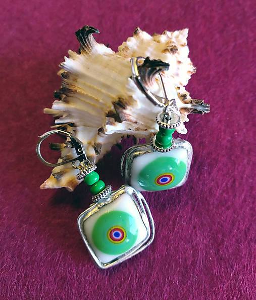 Náušnice - Zelené etno - 17192295_