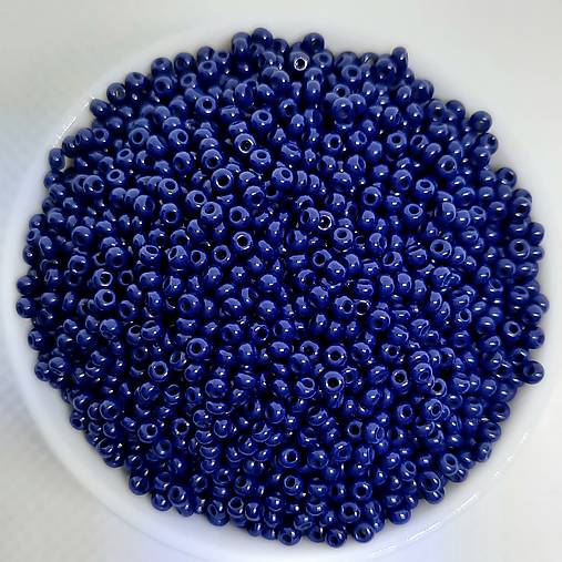 Rokajl 11/0 PRECIOSA 2mm-10g (modrá tmavá)