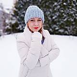 Čiapky, čelenky, klobúky - CHUNKY exclusive merino čiapka (ľadovomodrá) - 17196294_