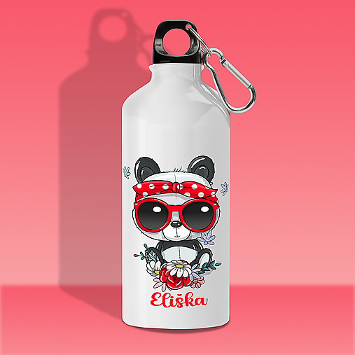 Nádoby - PANDA 2 fľaša s ľubovoľným menom pre deti - 17195435_