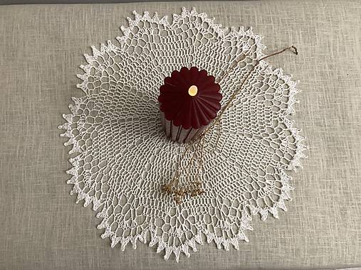 Úžitkový textil - prestieranie 42 "háčkované" WHITE elegance" - 17196947_