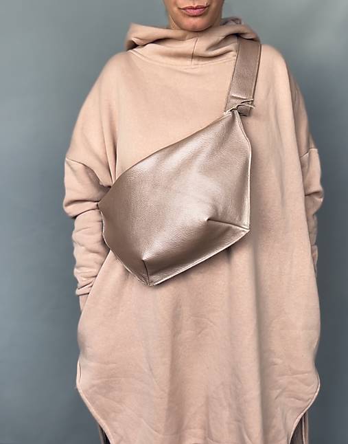 Kabelky - PEARL PINK kožená ľadvinka maxi - 17198652_